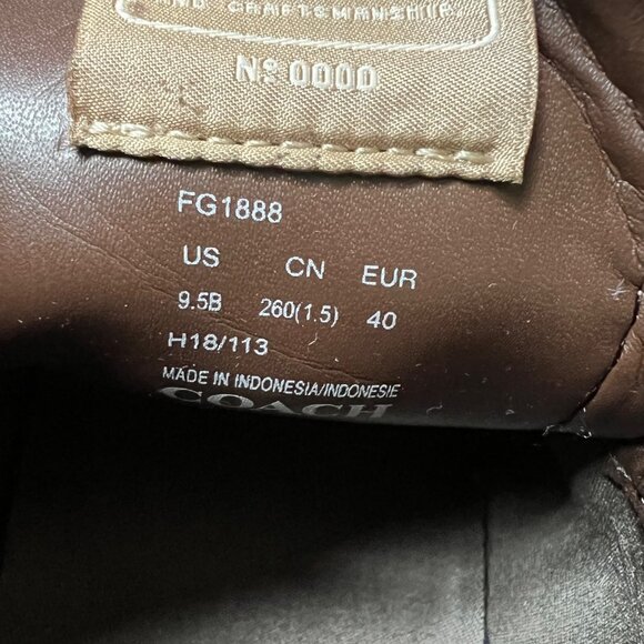 Coach Size 9.5 Khaki Mahogany C126 Low Top Signature Coated Canvas Sneaker Shoes - Picture 7 of 16